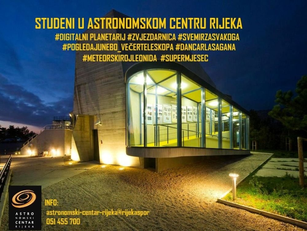 Srijedom i četvrtkom posjeti Zvjezdarnici u ACR-u, studeni