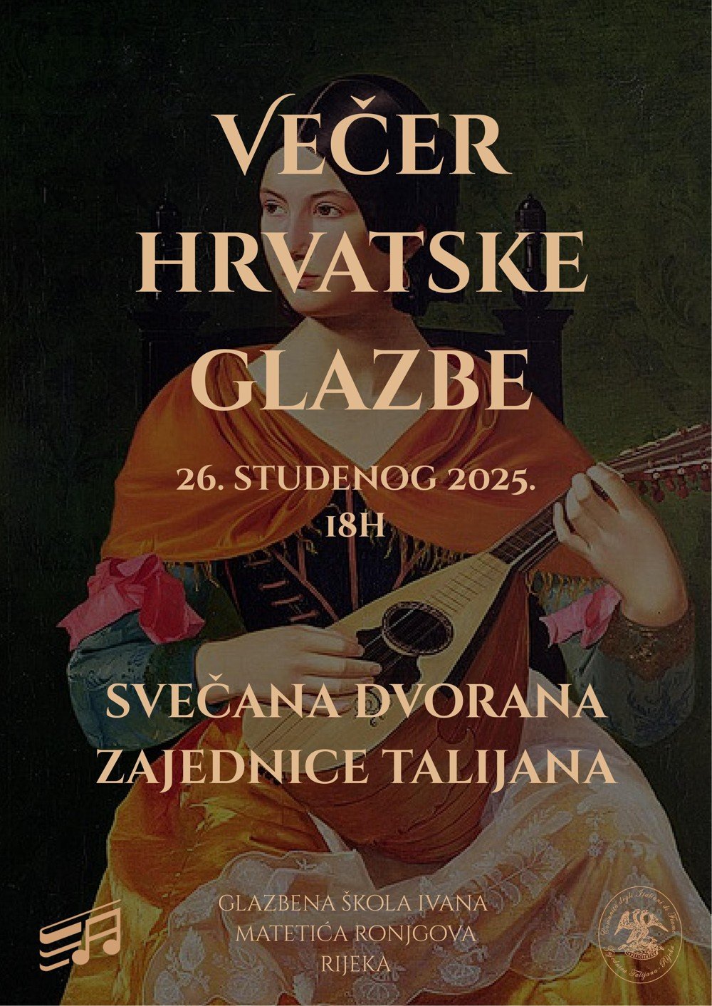 Večer hrvatske glazbe škole Ivana Matetića Ronjgova Rijeka u Palači Modello